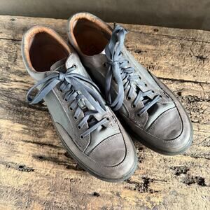 Frye Men’s Gray Leather Canvas Low Top Sneakers Size 11 Lace Up Casual Shoes
